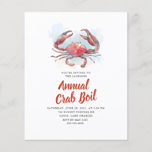 Budget Family Summer Seafood Party Invitation