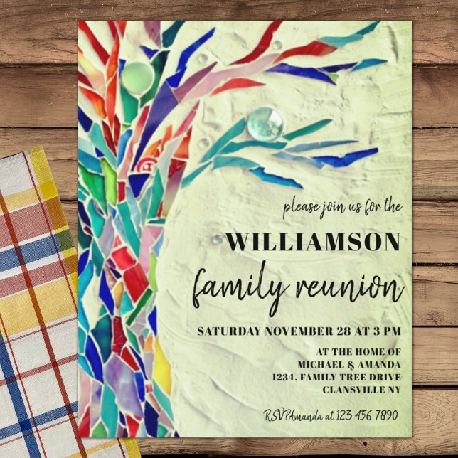 Budget Family Tree Family Reunion Green Invitation (Creator Uploaded)