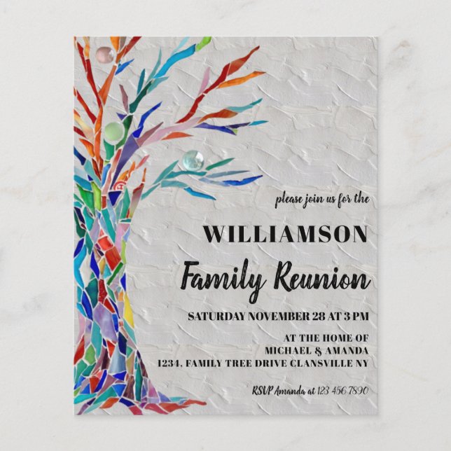 Budget Family Tree Family Reunion Invitation (Front)