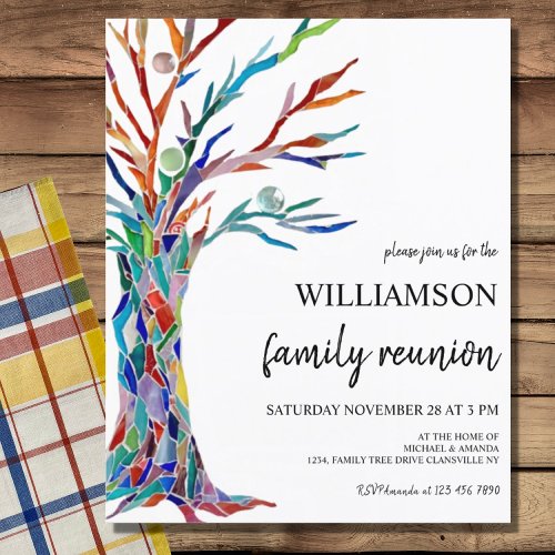 Budget Family Tree Family Reunion Invitation