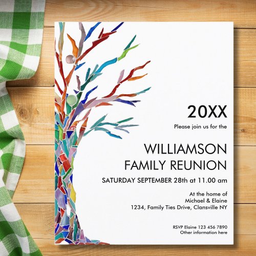 Budget Family Tree Family Reunion Invitation