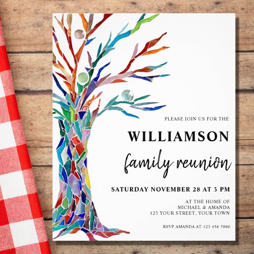 Budget Family Tree Family Reunion Invitation Flyer
