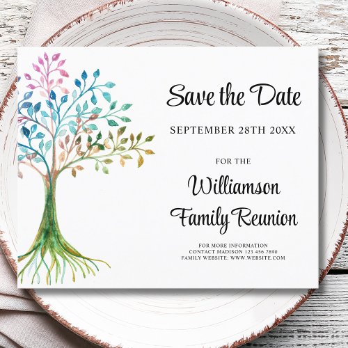Budget Family Tree Family Reunion Save The date