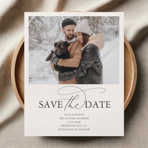 Budget Fancy Script Wedding Save The Date Flyer