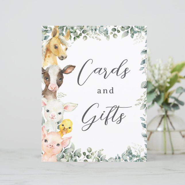 Budget Farm Animals Baby Cards and Gifts Sign (Standing Front)
