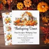 Budget Farmhouse Pumpkins Thanksgiving Invitation