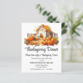 Budget Farmhouse Pumpkins Thanksgiving Invitation (Standing Front)