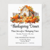 Budget Farmhouse Pumpkins Thanksgiving Invitation (Front)
