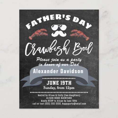 BUDGET Fathers Day Chalk Crawfish Boil Invitation