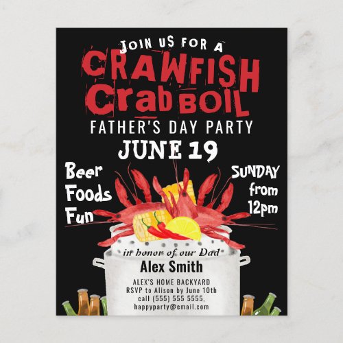 BUDGET Fathers Day Photo Crawfish Party Invite