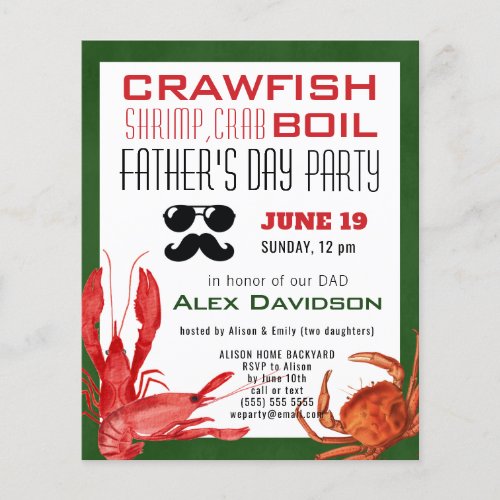 BUDGET Fathers Day Photo Seafood Party Invitation