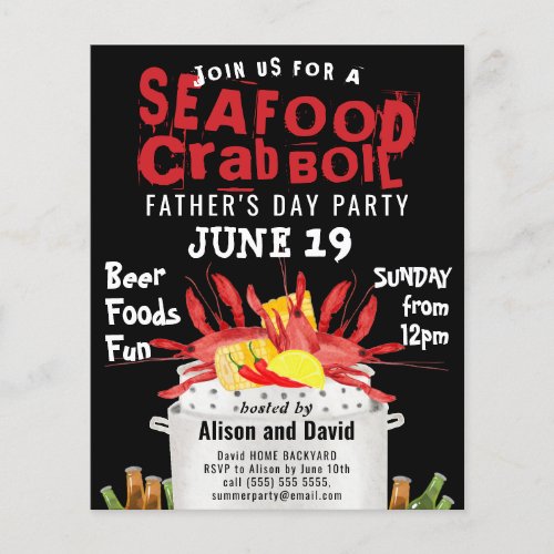 BUDGET Fathers Day Seafood Boil Party Invitation