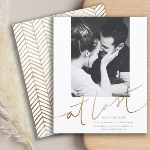 Budget Faux Gold Save the Date Wedding