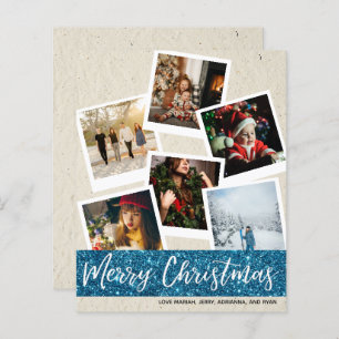 Budget Faux Kraft & Glitter Multi Photo Christmas