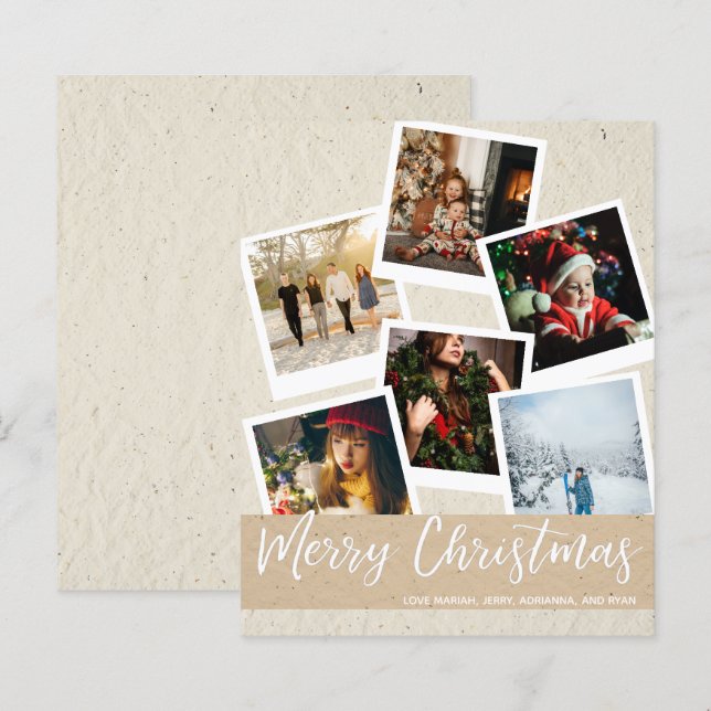 Budget Faux Kraft Instant Multi Photo Christmas (Front/Back)