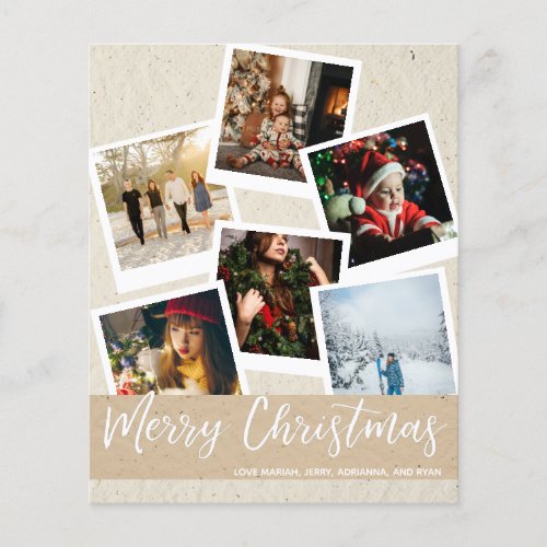 Budget Faux Kraft Multi Photo Instant Christmas Flyer