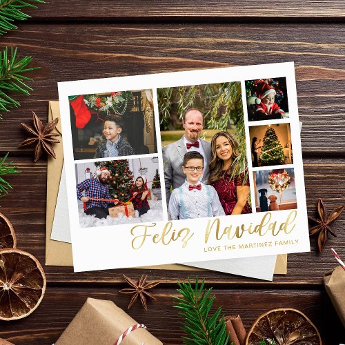 Budget Feliz Navidad Gold 6 Photo Flyer