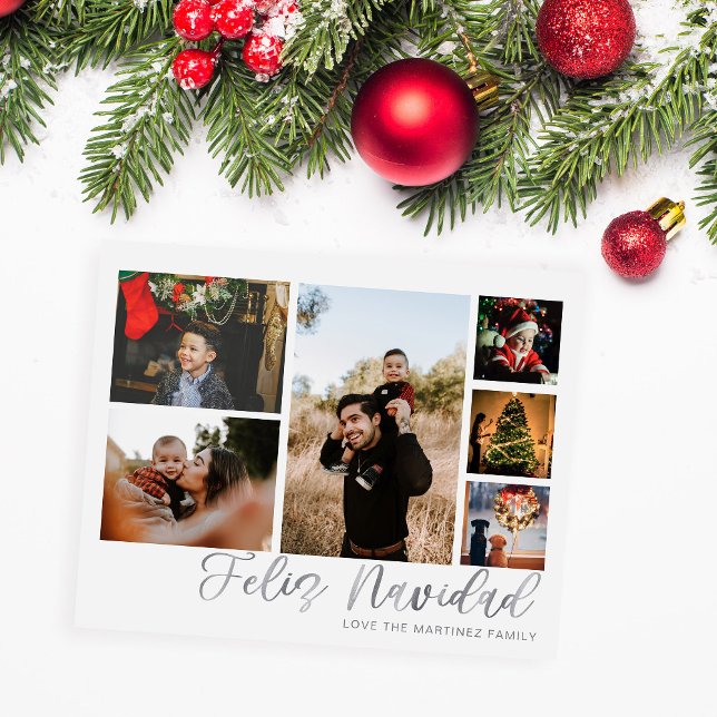 Budget Feliz Navidad Silver 6 Photo Flyer (Creator Uploaded)