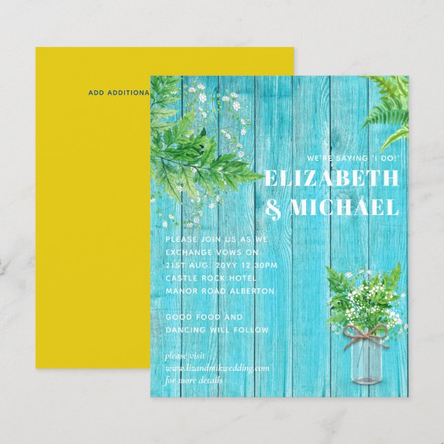 BUDGET Fern Greenery Wedding Invite (Front/Back)