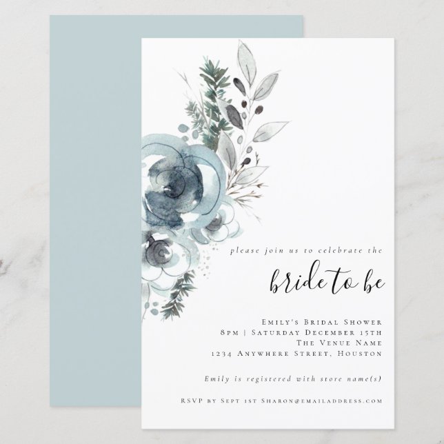 Budget Festive Florals Bridal Shower Invitation (Front/Back)