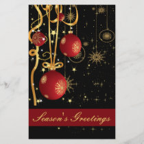 Budget Festive Red gold Business Holiday Card