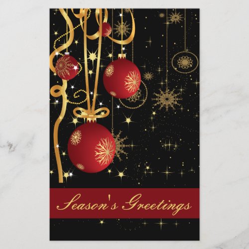 Budget Festive Red gold Business Holiday Card
