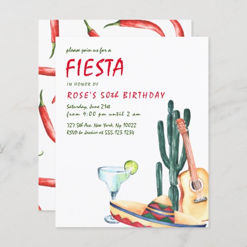 Budget Fiesta Party Invitations