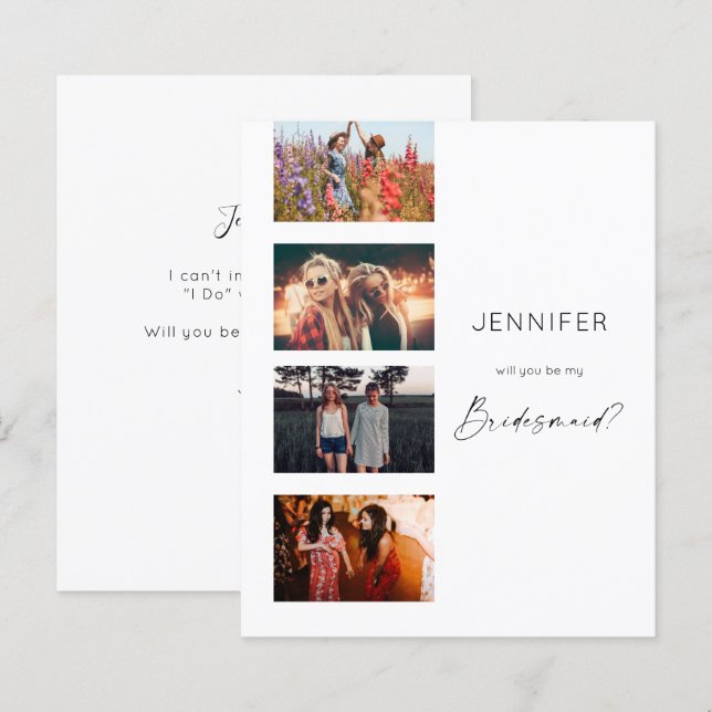 Budget Filmstrip Be My Bridesmaid Multi Photo Scri (Front/Back)