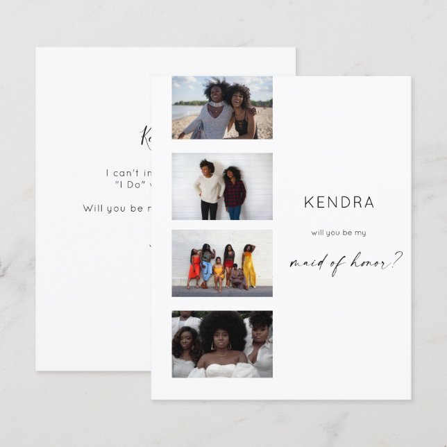 Budget Filmstrip Be My Maid of Honor Multi Photo (Front/Back)