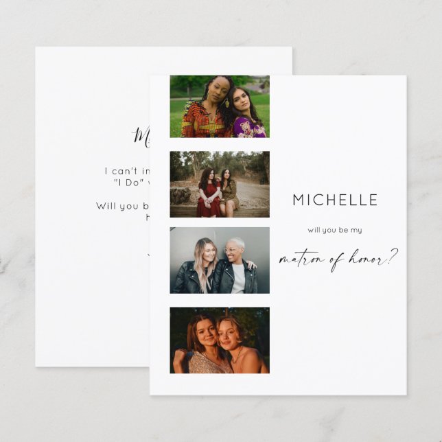 Budget Filmstrip Be My Matron of Honor Multi Photo (Front/Back)
