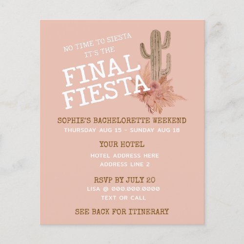 Budget Final Fiesta Itinerary Bachelorette Party 