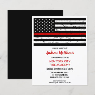 Budget Firefighter Fire Academy Graduation Invites