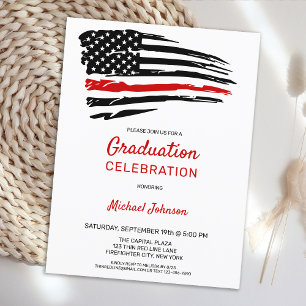 Budget Firefighter Graduation Party Invitation