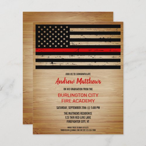 Budget Firefighter Graduation Thin Red Line