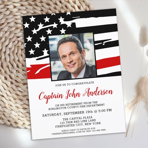 Budget Firefighter Retirement Custom Photo Invite