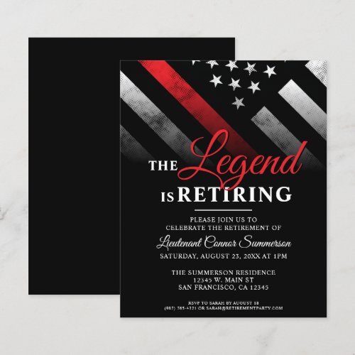 Budget Firefighter Retirement Party Invitation