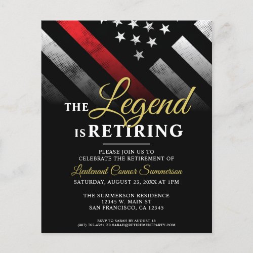 Budget Firefighter Retirement Party Invitation