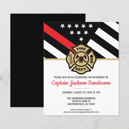 Budget Firefighter Retirement Red Line Invitation