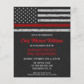 Budget Firefighter Retirement Thin Red Line Invite (Front)