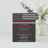 Budget Firefighter Retirement Thin Red Line Invite (Standing Front)