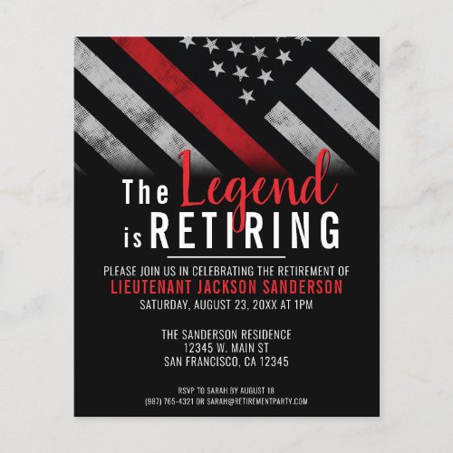 Budget Firefighter Retirement Thin Red Line Party