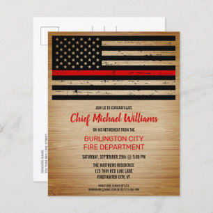 Budget Fireman Firefighter Retirement Invitation