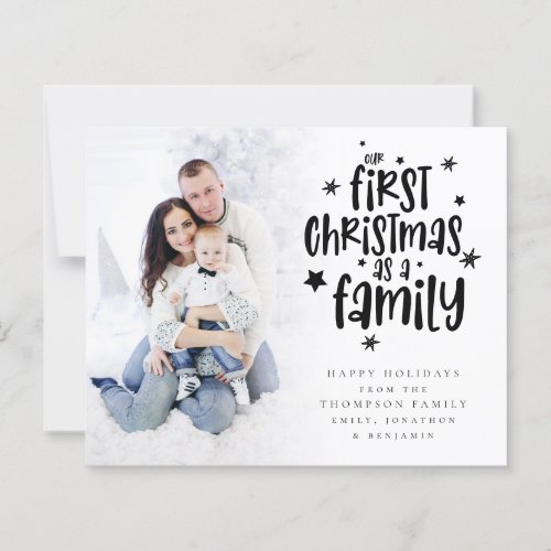 Budget First Christmas As Family Custom Photo Card