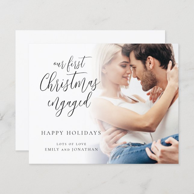 BUDGET First Christmas Engaged Script Photo  (Front/Back)