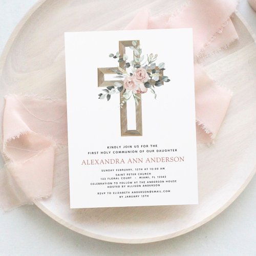 Budget First Holy Communion Dusty Pink Rose
