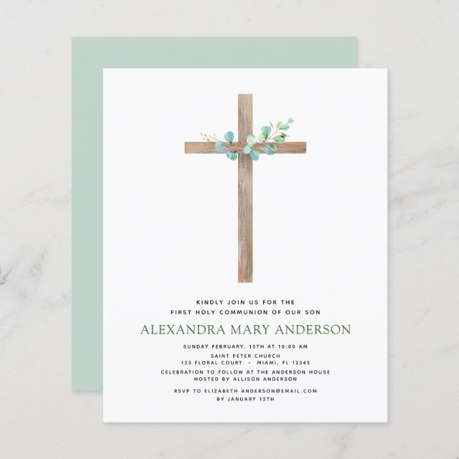 Budget First Holy Communion Greenery Eucalyptus (Front/Back)