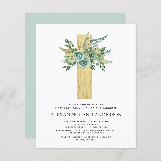 Budget First Holy Communion Greenery Eucalyptus (Front/Back)