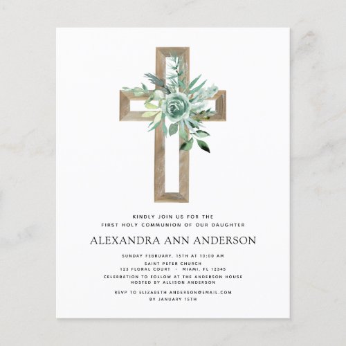 Budget First Holy Communion Greenery Eucalyptus Flyer