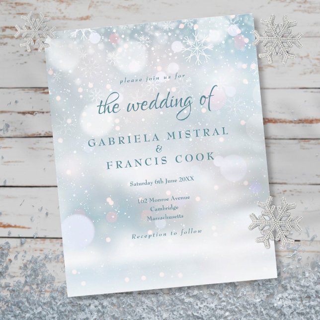 Budget First Snowflakes Wedding Invitation (Creator Uploaded)