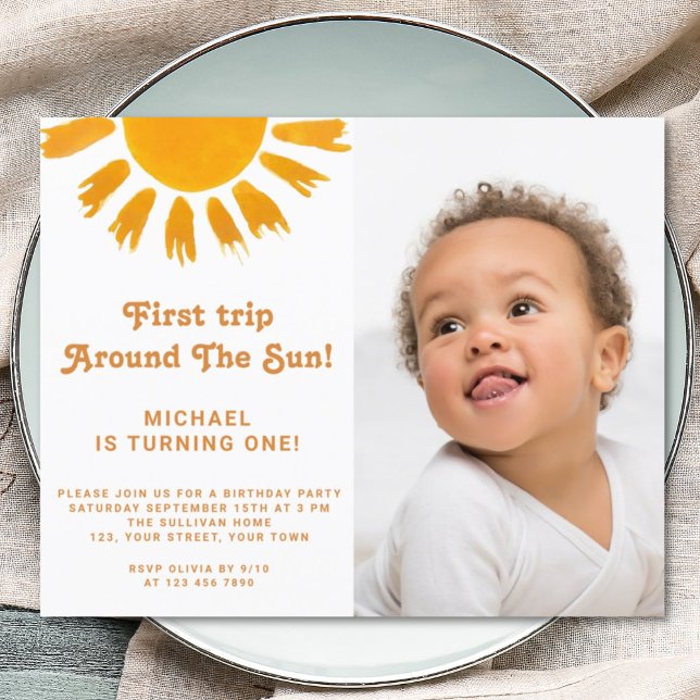 Budget First Trip Around The Sun Birthday Photo (Creator Uploaded)